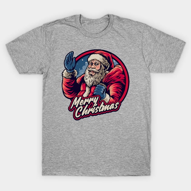 Merry Christmas Waving Santa T-Shirt by RKP'sTees